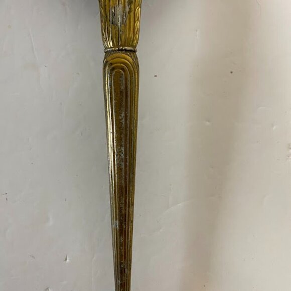 Antique Art Deco Brass Hand Mirror and Hair Brush Vanity Set main image 8